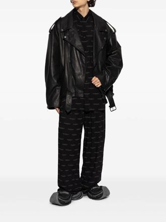 Balenciaga Broek met monogram - Zwart