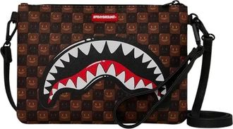 Sprayground Sprayground - Sharks In Paris WTF Bubble Crossover Clutch - unisex - Tassen - Bruin - Maat: ONE Size