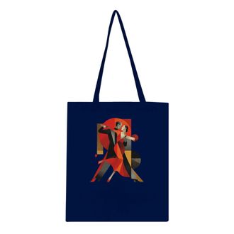 Generic Tango Dancers Abstract Geometric Art | Vintage Dance Illustration | Classic Tote Bag, Navy, One Size