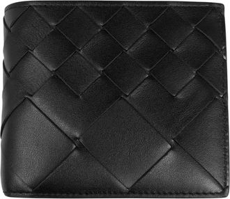 Bottega Veneta Intrecciato Black Leather Wallet (Bi-Fold) (Pre-Owned)