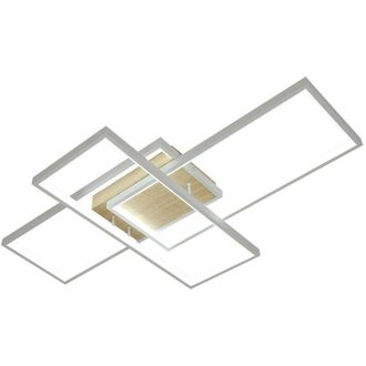 Fabrilamp Plafoniera LED 134W 14740lm 3000-6500K 79cm Bianco/Faggio Dimmerabile Serie Madaleta