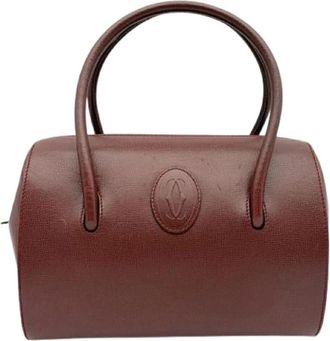 Cartier Pre-owned Must Handbag - Dames - Vintage Handtas - Rood - ONE Size - Leer - Vintage