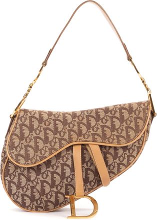 Dior Pre-owned Womens Saddle Oblique Handbag - Brown - One Size