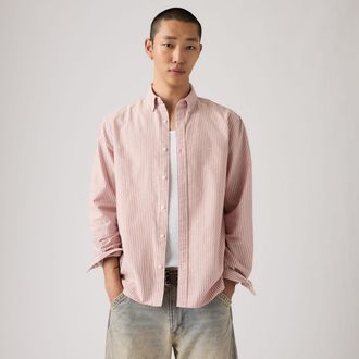 Levi's Authentic Button Down Shirt - Mens - 2XL - Pink / Waylon Stripe Au Naturel