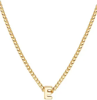 Brook & York Kira Mini Initial Pendant Necklace in Gold E at Nordstrom