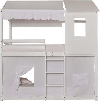 Muemue Techo para litera montessori algodón blanco 90x196cm