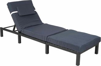 Hhg Hhg - Nunca Usado] Tumbona De Polirrat&aacute;n 605, Tumbona Relax Jard&iacute;n, Premium Antracita, Cojines Grises