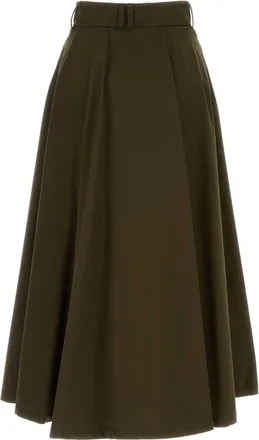 Burberry Womens Skirt Green Cotton