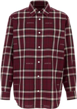 Gucci Red Regular Check Shirts