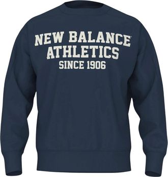 New Balance Felpa Varsity French Terry Graphic Crew - - Sport - Uomo - Blu - S