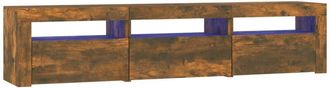 vidaXL TV Cabinet with LED Lights Smoked Oak 180x35x40 cm vidaXL