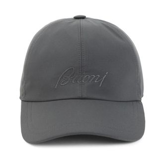 Brioni Caps, male, Gray, Size: M Embroidered Baseball Cap