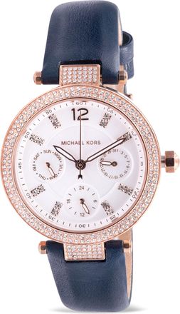 Michael Kors Parker Multifunction Navy Leather Ladies Watch