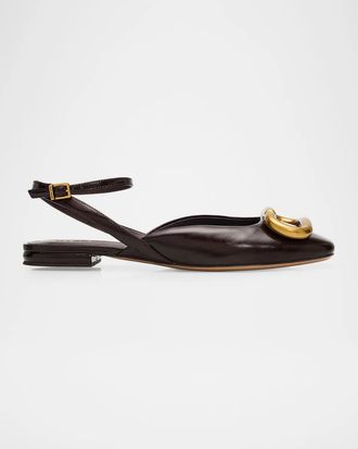 Marc Jacobs The Pop J Marc Leather Slingback Flats