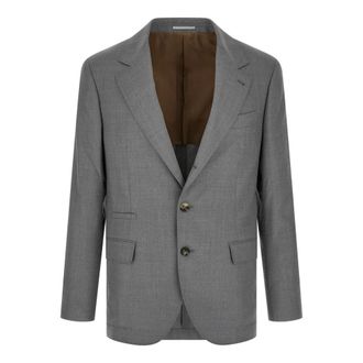Brunello Cucinelli Giacca Leggera in Hopsack - - Jackets - Uomo - Grigio - L