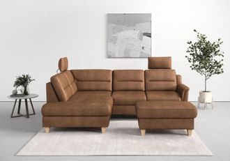 Sit&more Ecksofa »Farö L-Form« inklusive Federkern, wahlweise mit Bettfunktion und Bettkasten
