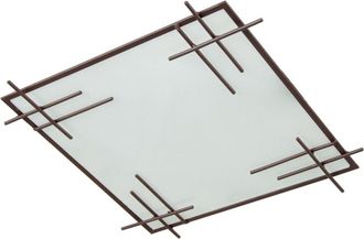 Tosel L&aacute;mpara de techo vidrio marron pantalla vidrio satin&eacute;