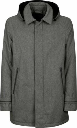 Herno Waterdichte Blazerjas met Capuchon - Heren - Parka Jassen - Grijs - 2XL - Wol - Jassen