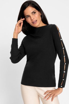 Heine Rollkragenpullover HEINE Rollkragen-Pullover, Damen, Gr. 36, schwarz, 50% Viskose, 28% Polyester, 22% Polyamid, unifarben, Pullover Rollkragenpullover