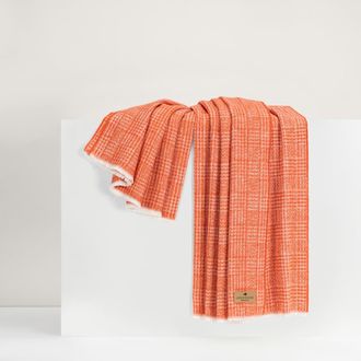 Lands Downunder Sutton Plaid Throw in Mandarin at Nordstrom