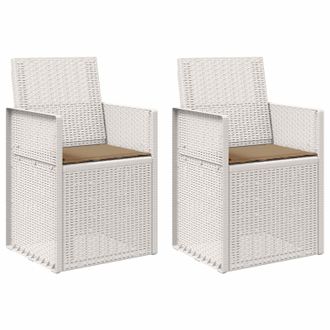 vidaXL Sillas De Comedor De Jard&iacute;n 2 Pcs Y Topo Pp Vidaxl
