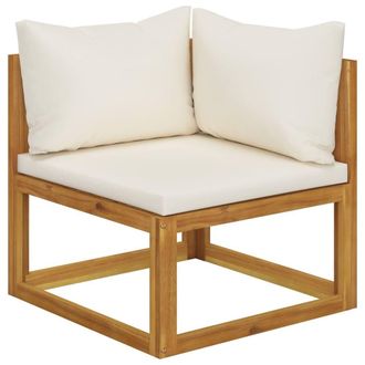 Berkfield Home 2-seater Garden Bench with Cream White Cushions (UK/IE/FI/NO only) in Brown