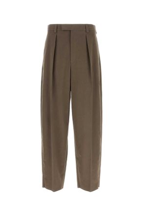 Ferragamo Mud Stretch Cotton Wide Leg Pant