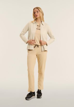 Freddy Felpa Zip con Collo a Camicia e Inserti Animalier