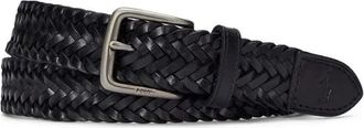 Polo Ralph Lauren Gevlochten Kalfsleren Riem - Heren - Riemen - Zwart - 95 CM - Leer - Accessoires