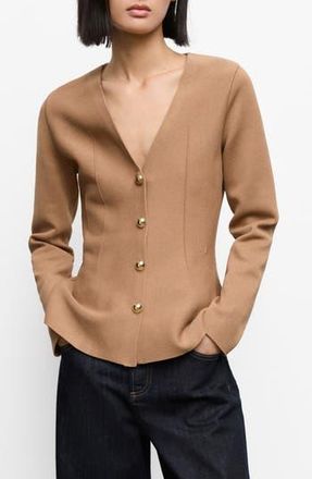 Mango Tona Sweater Jacket in Medium Brown at Nordstrom Rack, Size X-Large