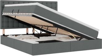 vidaXL Storage Bed with Mattress Dark Grey 160 x 200 cm Polyester vidaXL