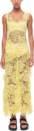 Jonathan Simkhai Corinna Lace Midi Dress In Buttercream
