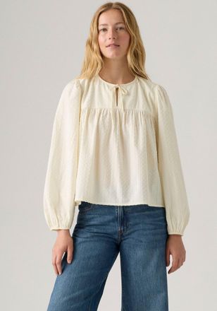 Levi's Klassische Bluse LEVIS JOSEPHINE LS HOLI, Damen, Gr. XS (34), whisper wei&szlig;, Web, Obermaterial: 99% Baumwolle, 1% metallisierte Fasern, gepunktet, regu