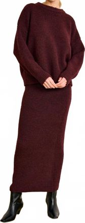 Line & Dot Womens Hart Sweater Skirt In Burgundy