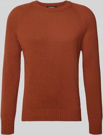 Gran Sasso Strickpullover aus Baumwoll-Kaschmir-Mix mit Rundhalsausschnitt in Rostrot, Gr&ouml;&szlig;e 48