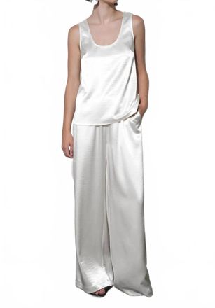 Greylin Ariana Easy Satin Sleeveless Top In Ivory