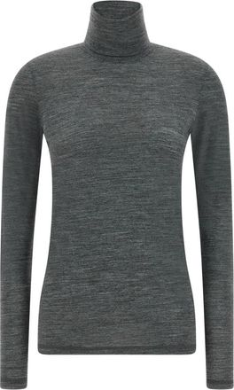 Jil Sander T-shirts - Dames - Longsleeves - Grijs - S - Wol - Tops