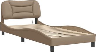vidaXL Bed Frame with led without Mattress Hvar Cappuccino 80x200 cm Vidaxl