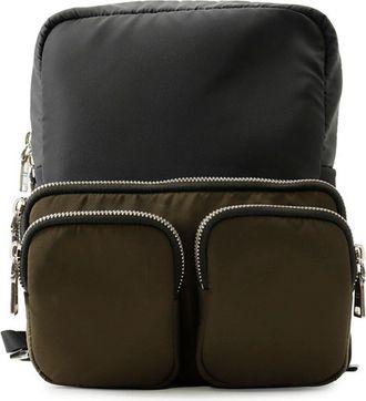 Prada Black Khaki Nylon Rubber Backpack (Pre-Owned)