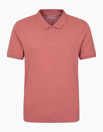 Mountain Warehouse Mens Mountain Warehouse Mens Dawnay Textured Pique Polo Shirt - Red/Orange/Brown - Size: 40
