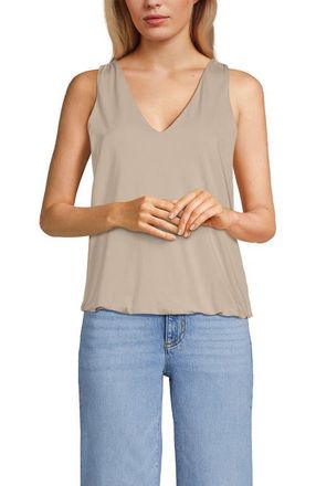 Lands End Lightweight Jersey Blouson Vneck Tank in Blush Whisper at Nordstrom, Size X-Large P