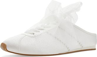 Badgley Mischka Willy Womens Shoes White Crepe : 8.5 M, Synthetic