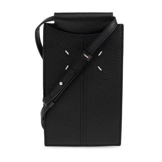 Maison Margiela Phone Accessories, unisex, Black, Size: ONE SIZE Leather Phone Case on a Strap