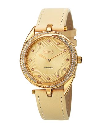 B&uuml;rgi Burgi Womens Leather Diamond Watch