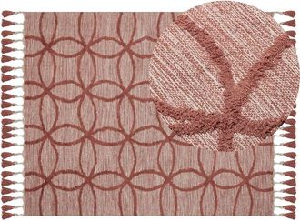 Beliani Rug KIRSEHIR Red 160 x 230 cm Cotton