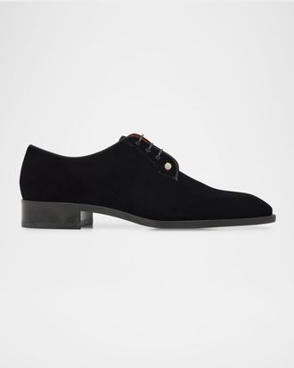 Christian Louboutin Men & apos;s Chambeliss Night Strass Velvet Derby Shoes