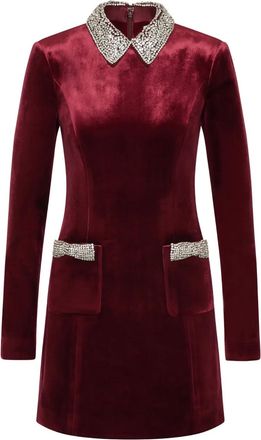 Rebecca Vallance Abito corto Edwiena con decorazione sul colletto - Rosso