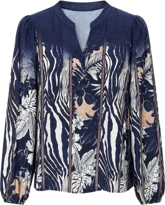 2-Biz Mujer, Blusas y Camisas, Azul, Talla: L