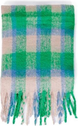 Only Onlmia Check Scarf - Dames - Wintersjaals - Groen - ONE Size - Polyester - Accessoires