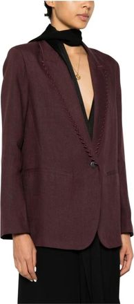 Forte_Forte Blazers, female, Brown, Size: XS Scalloped-Edge Lapel Blazer